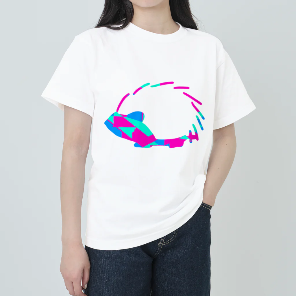 shi-chi Labo graph(詩一）のガラスチェックハリネズミ Heavyweight T-Shirt