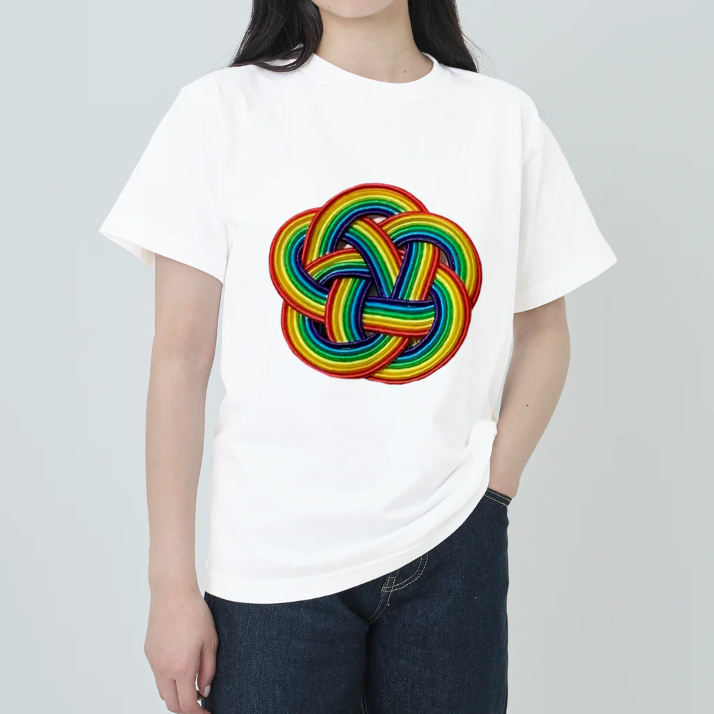 虹いろびより🌈の虹いろびより　水引　梅 ヘビーウェイトTシャツ