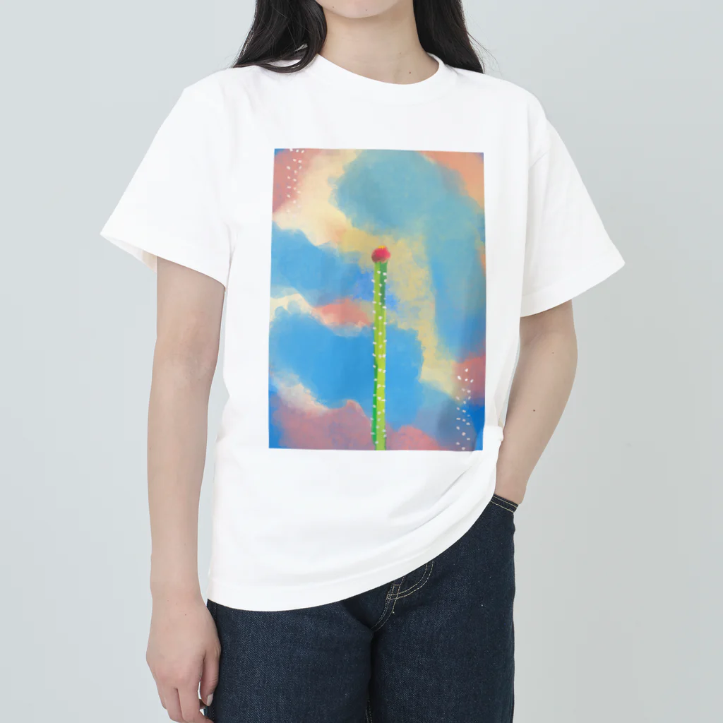 窓の頭の中の小さなサボテン Heavyweight T-Shirt