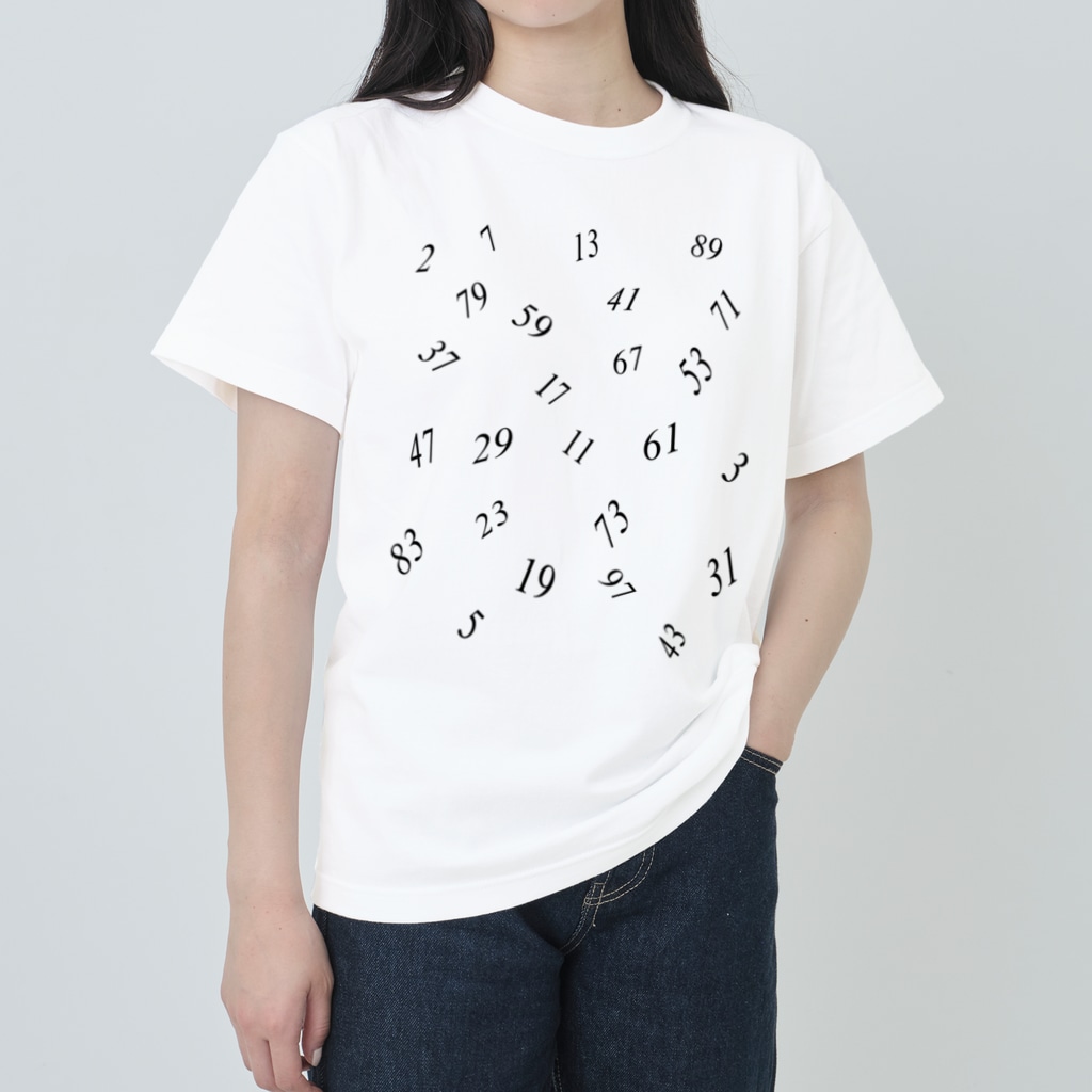 ねぎとろ:スシロールデザインワークスの素数Tシャツ Heavyweight T-Shirt