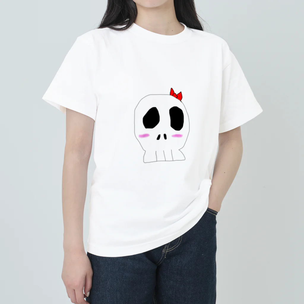 珠沙ฅ^•ﻌ•^ฅの照れ顔ドクロちゃん/// Heavyweight T-Shirt