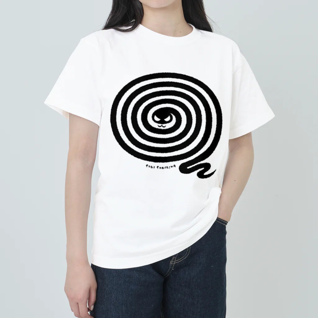 Shop Soul-SearchingのSpiral Snake-Black ヘビーウェイトTシャツ