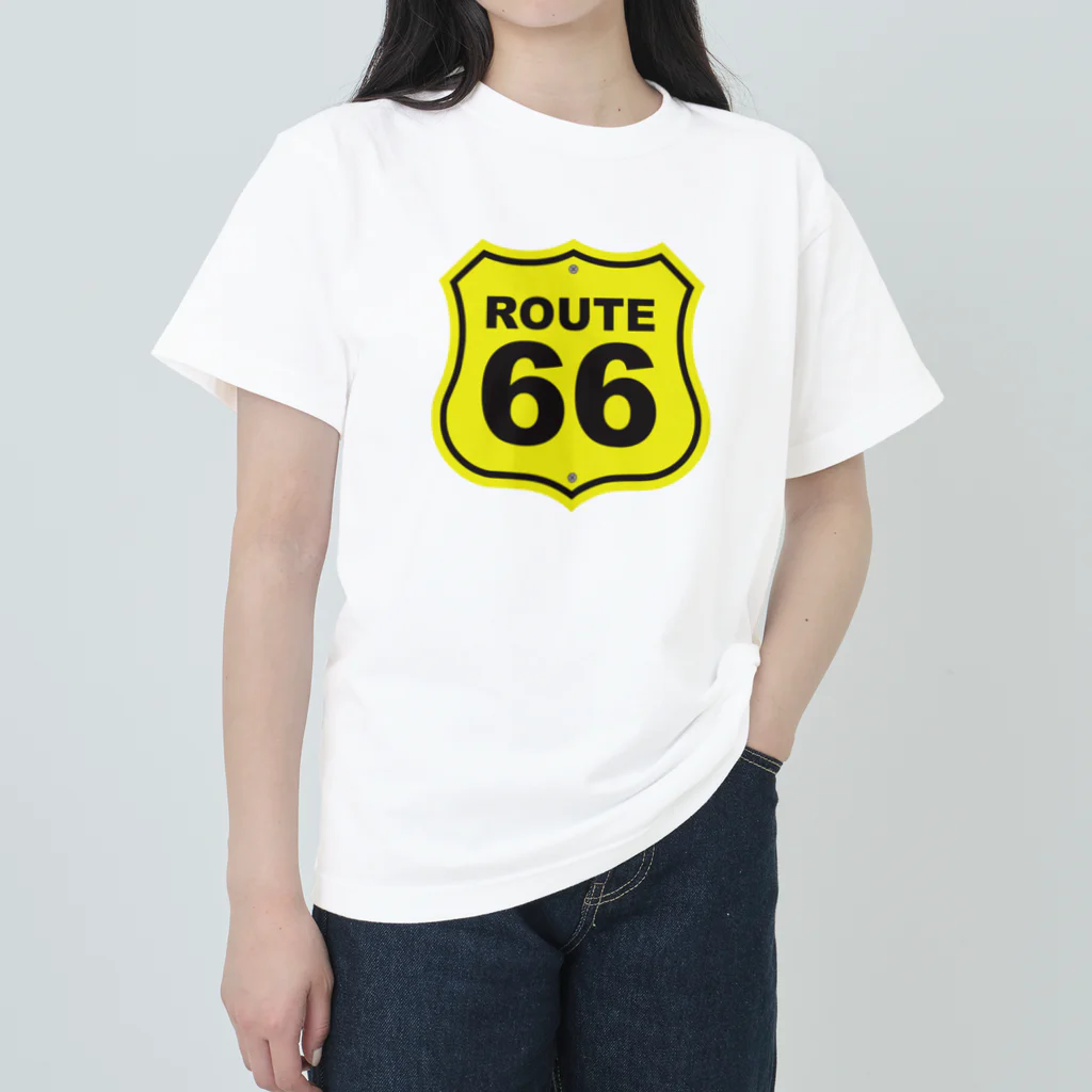 アロハスタイルハワイのU.S. Route 66  ルート66　イエロー ヘビーウェイトTシャツ