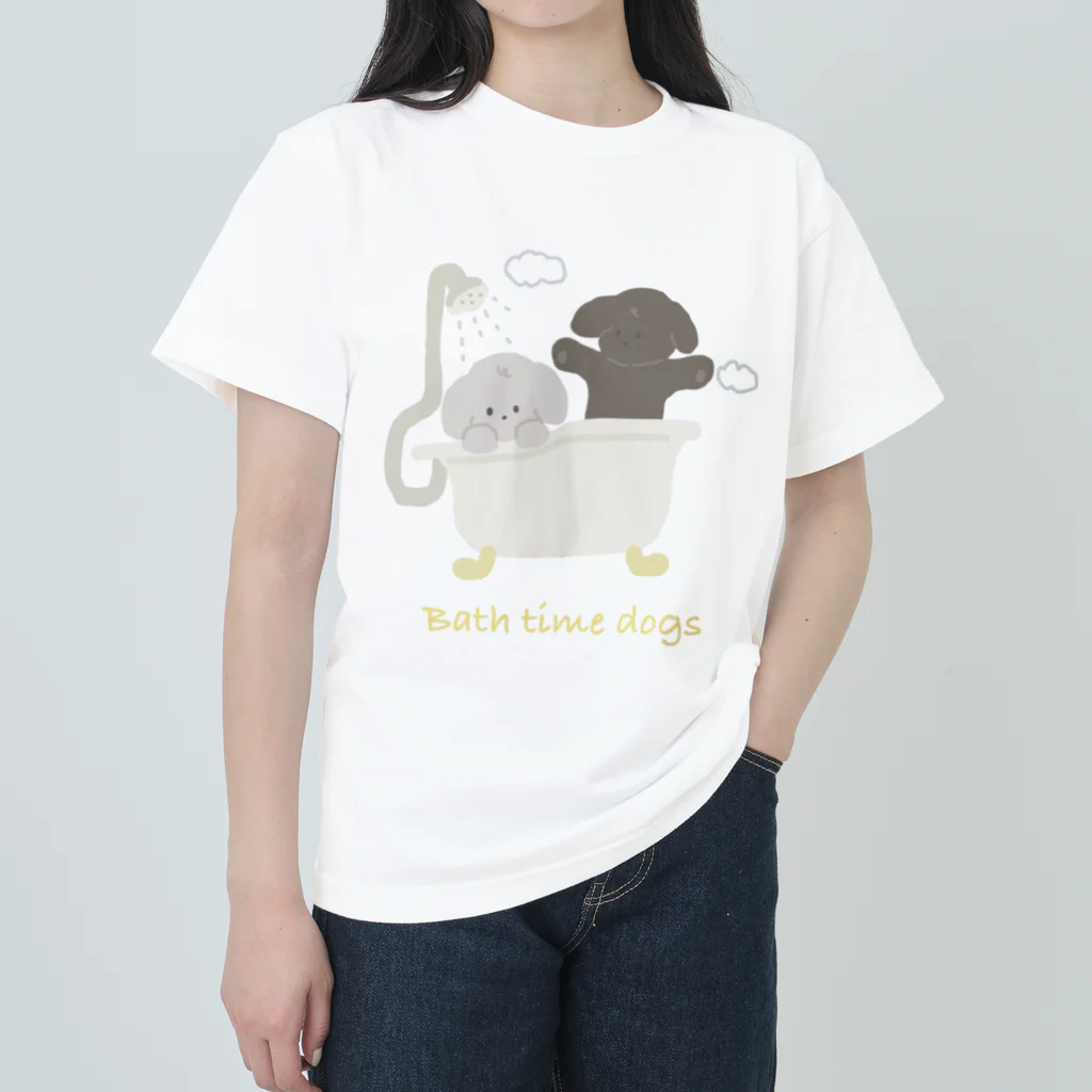 wanko_diaryのBath time dogs Heavyweight T-Shirt