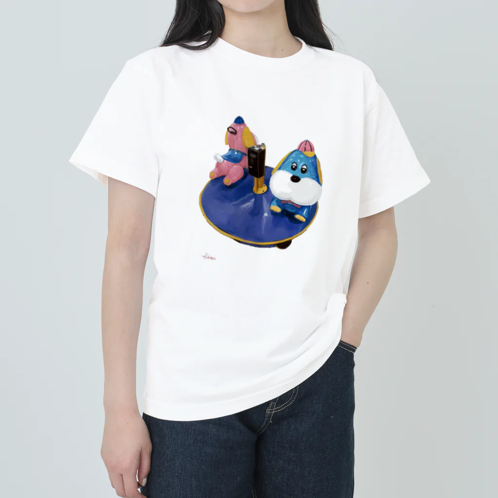 たゆたうのくるくるわんこ ヘビーウェイトTシャツ