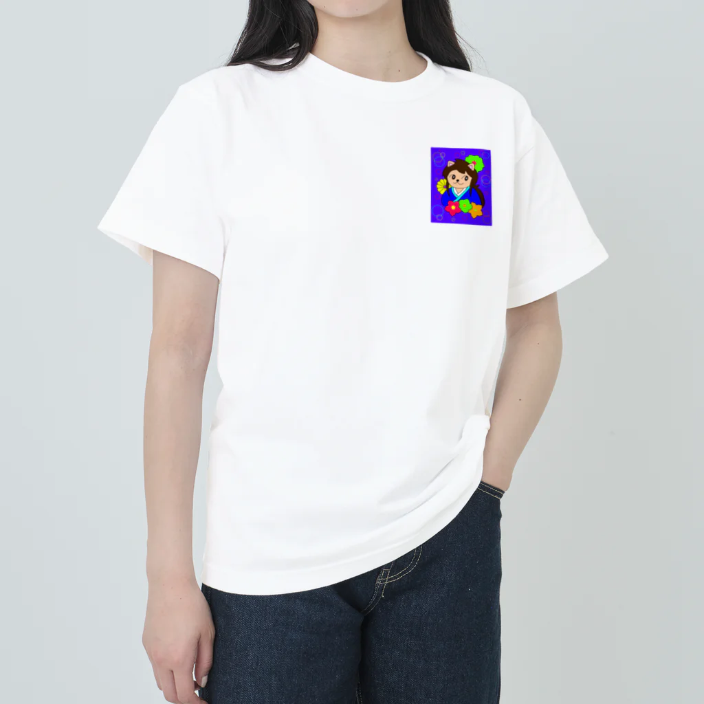 greetenの猫 侍くん 和柄 Heavyweight T-Shirt