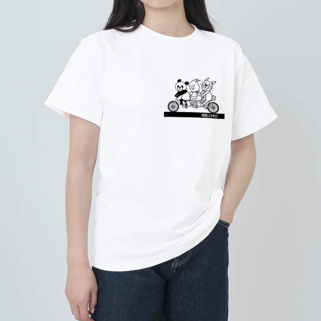 白黒迷彩の３連チャリンコ ヘビーウェイトTシャツ