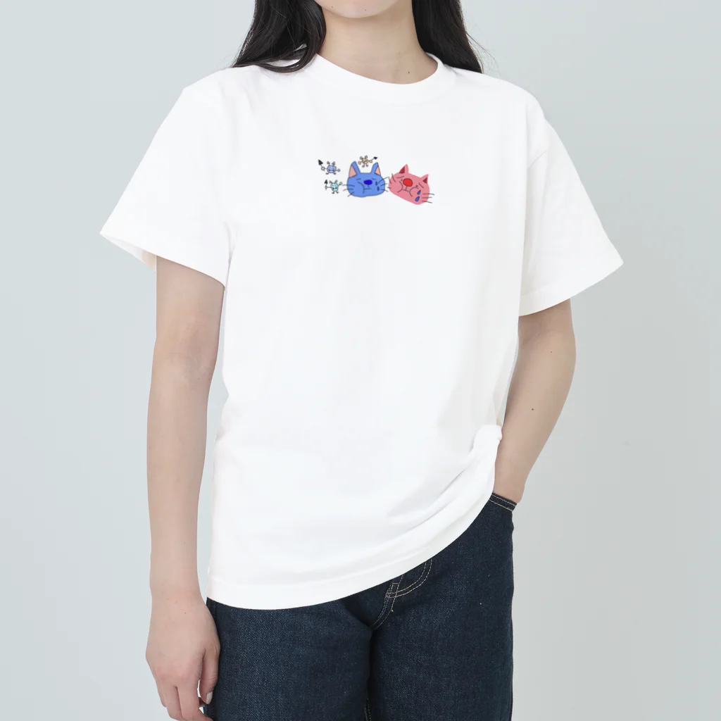 ほっこりの虫歯ニャン2 ヘビーウェイトTシャツ