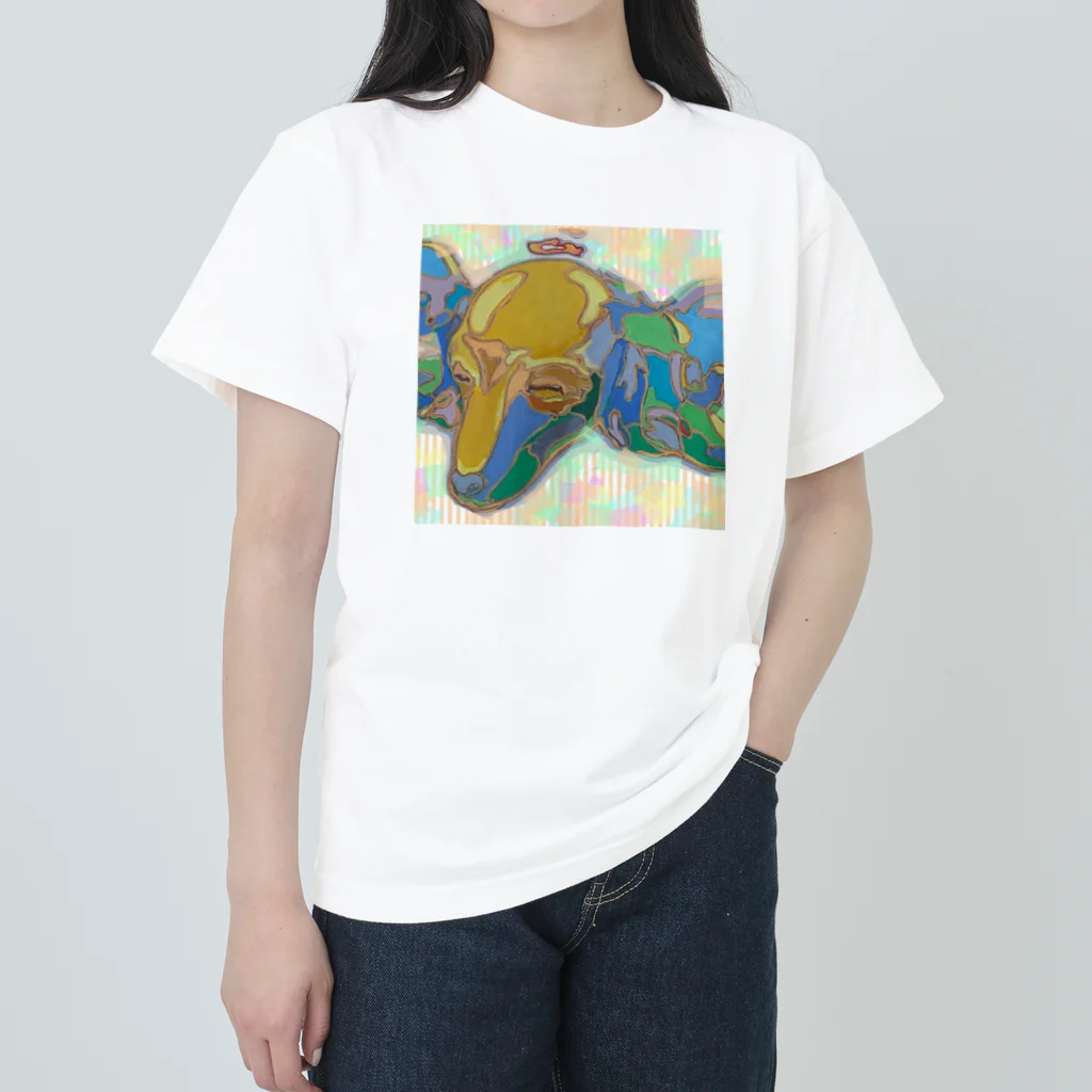 アート工房　甘月蝕(kanngesshoku)『TAaKA』のストアのMary's  tweets 『ママ、早く帰って来ないかな❗』 ヘビーウェイトTシャツ