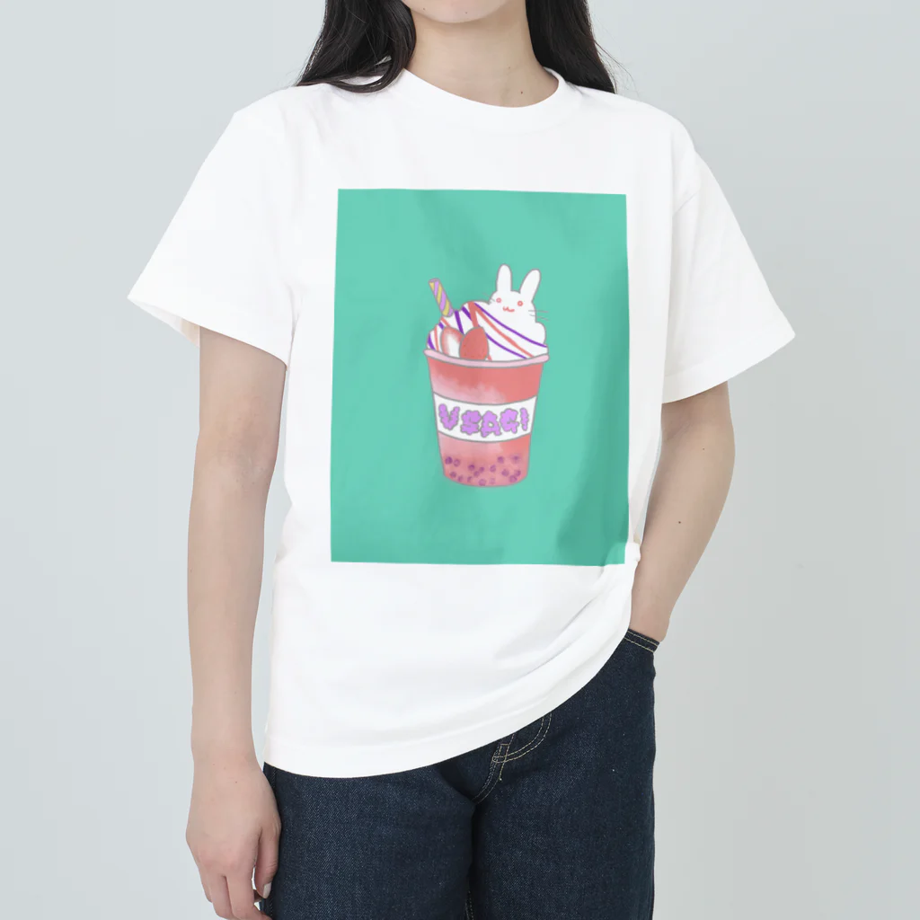 ウサトリエのうさぎcafeーいちごー ヘビーウェイトTシャツ