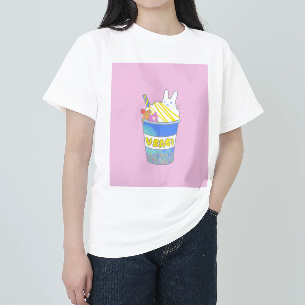 ウサトリエのうさぎcafeーブルーハワイー Heavyweight T-Shirt