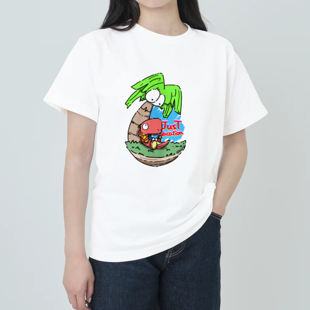 HxA paintshopの恐竜のトレックス　バケーションver ヘビーウェイトTシャツ