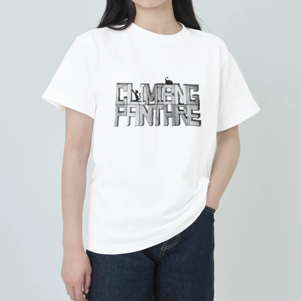 CLIMBING PANTHERのロゴデザイン　グレー Heavyweight T-Shirt