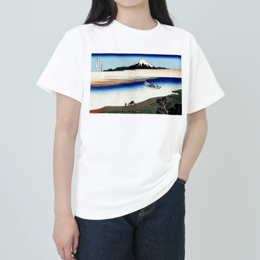 寿めでたや(ukiyoe)のFujiyama ukiyoe 葛飾北斎_冨嶽　武州玉川 Heavyweight T-Shirt