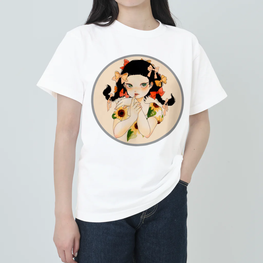 みみずのひまわりちゃん Heavyweight T-Shirt