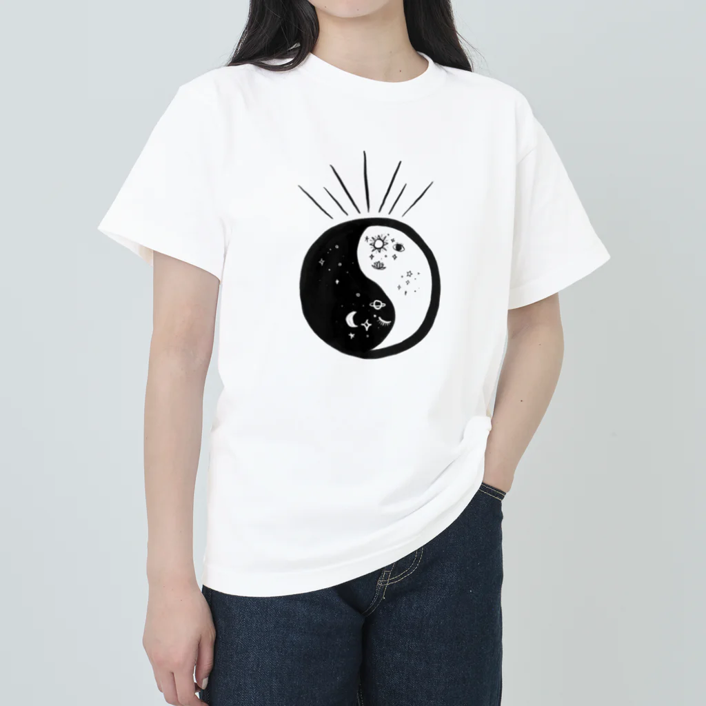 ドリゼラのおみやげ販売所のYin Yang Doodle ヘビーウェイトTシャツ