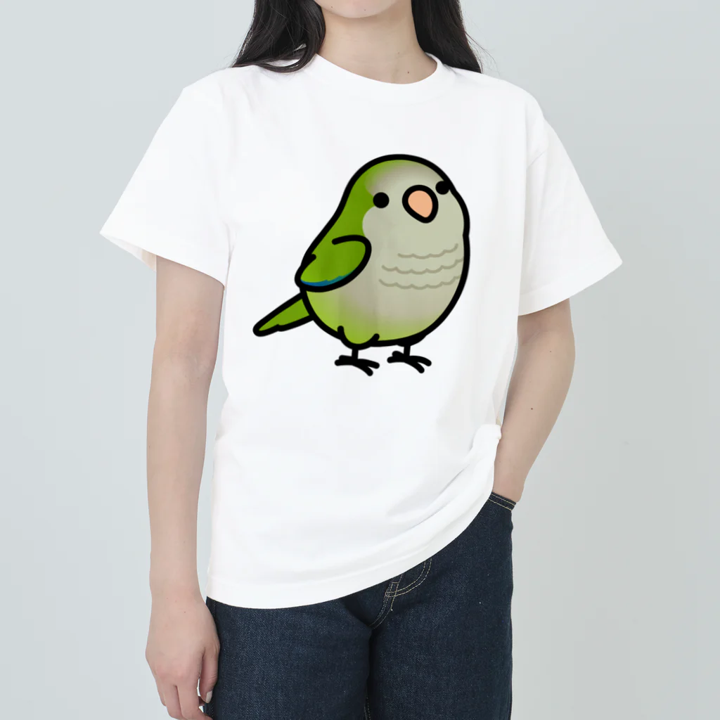 Cody the LovebirdのChubby Bird オキナインコ　グリーン　 ヘビーウェイトTシャツ