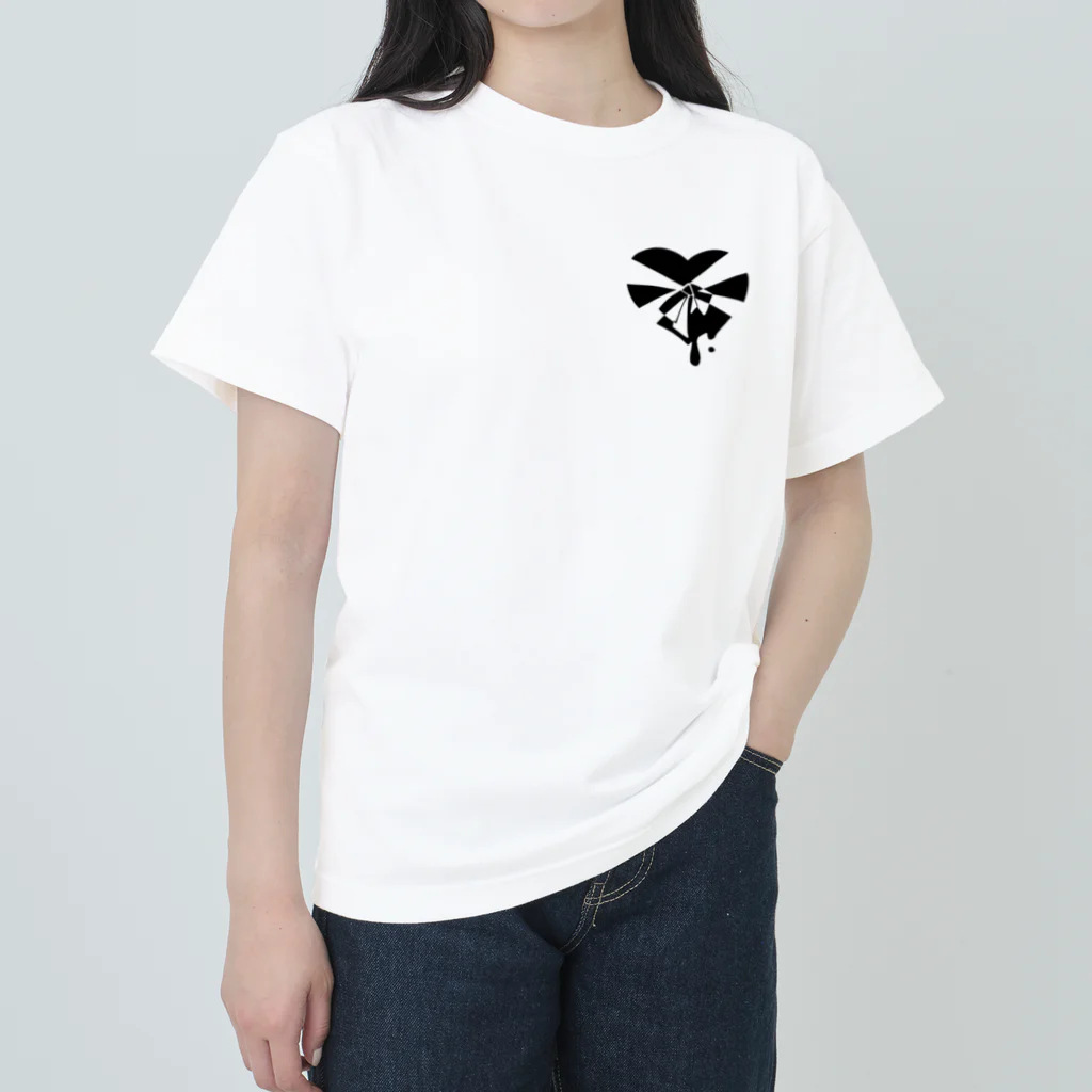 Cord:K-315のメルトシックハート(ブラック) Heavyweight T-Shirt