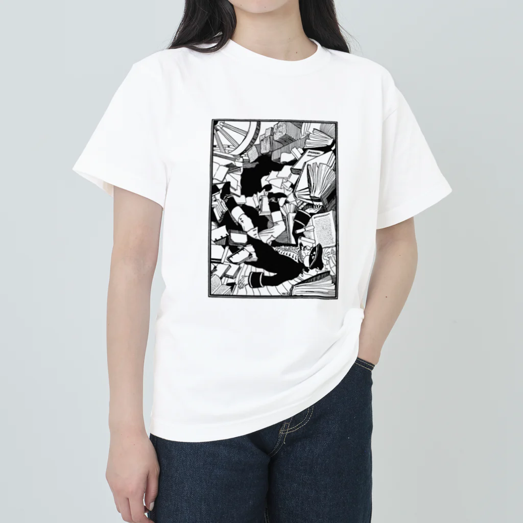 Saza-nami Antique designの本の海 ヘビーウェイトTシャツ