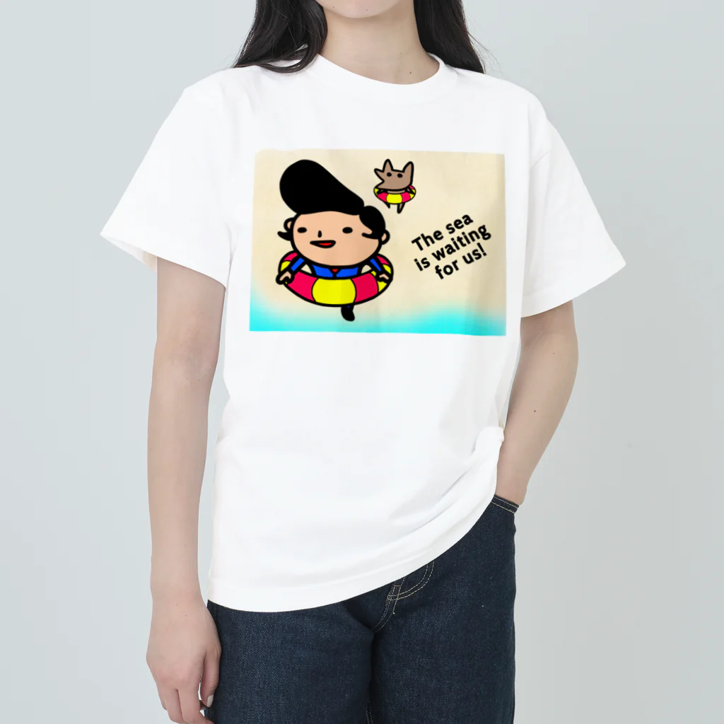 momino studio SHOPの急げ!海が僕らを呼んでいる! ヘビーウェイトTシャツ