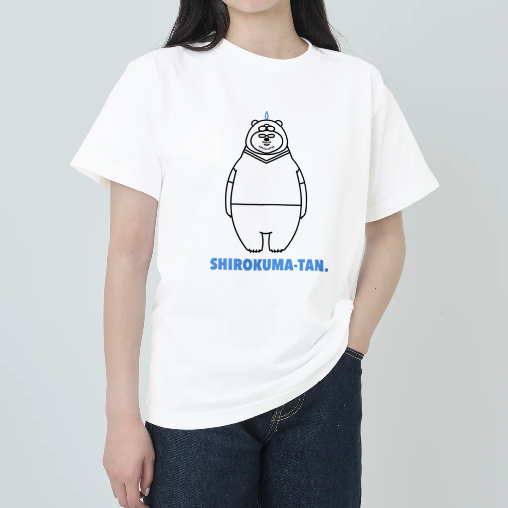 白熊たん。の白熊たん。クマロゴ Heavyweight T-Shirt