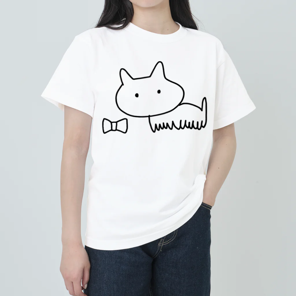 ふじこのみせのリボンを落とした ねこむし ヘビーウェイトTシャツ