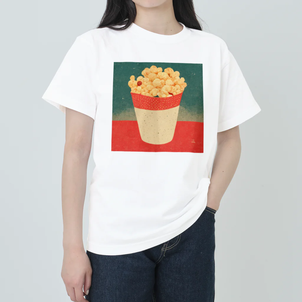 spring_treeのレトロなポップコーンイラスト ヘビーウェイトTシャツ