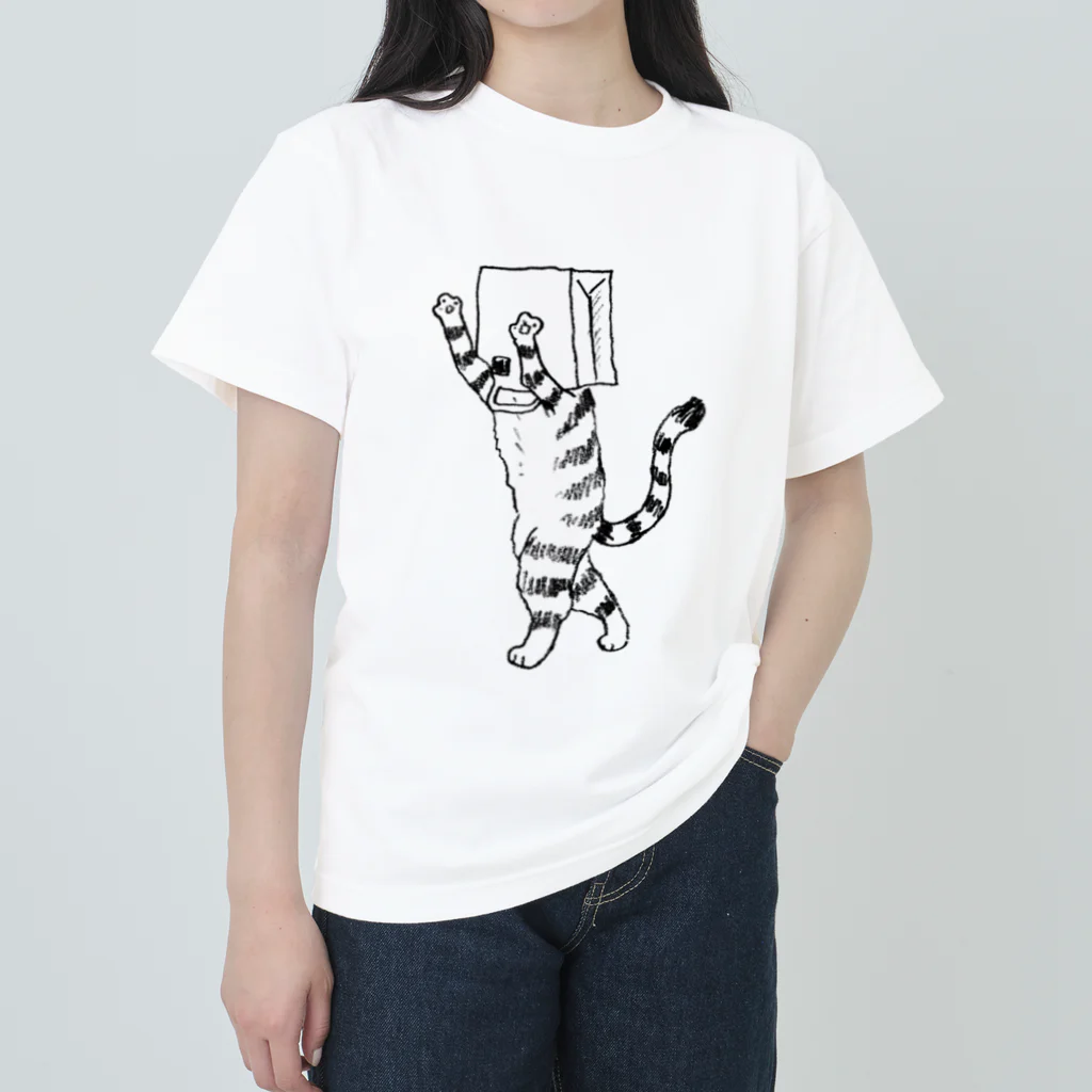 neconos Goodsのふくろねこ（ねこかもいぬかも） Heavyweight T-Shirt