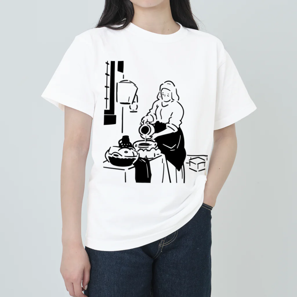 山形屋米店の牛乳を注ぐ女 Heavyweight T-Shirt