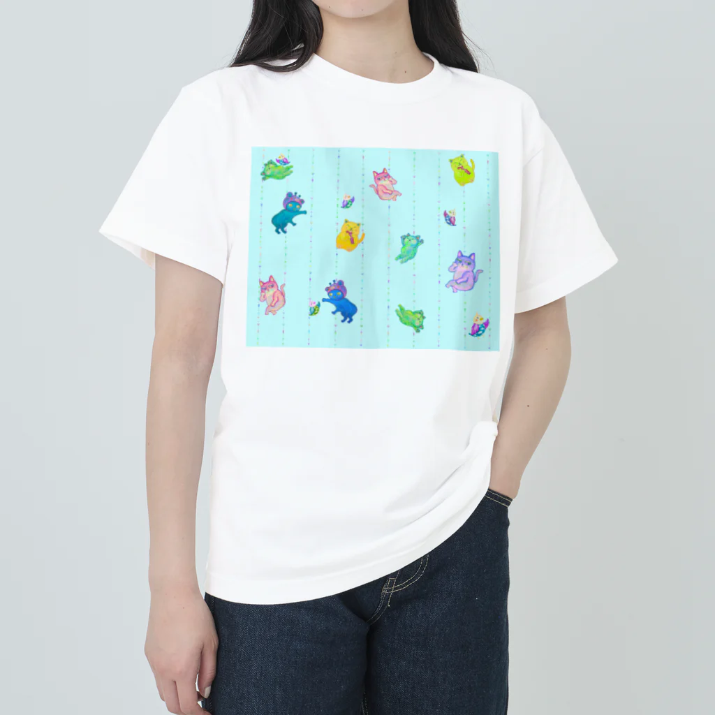 char pottery のトリねこパーティー Heavyweight T-Shirt