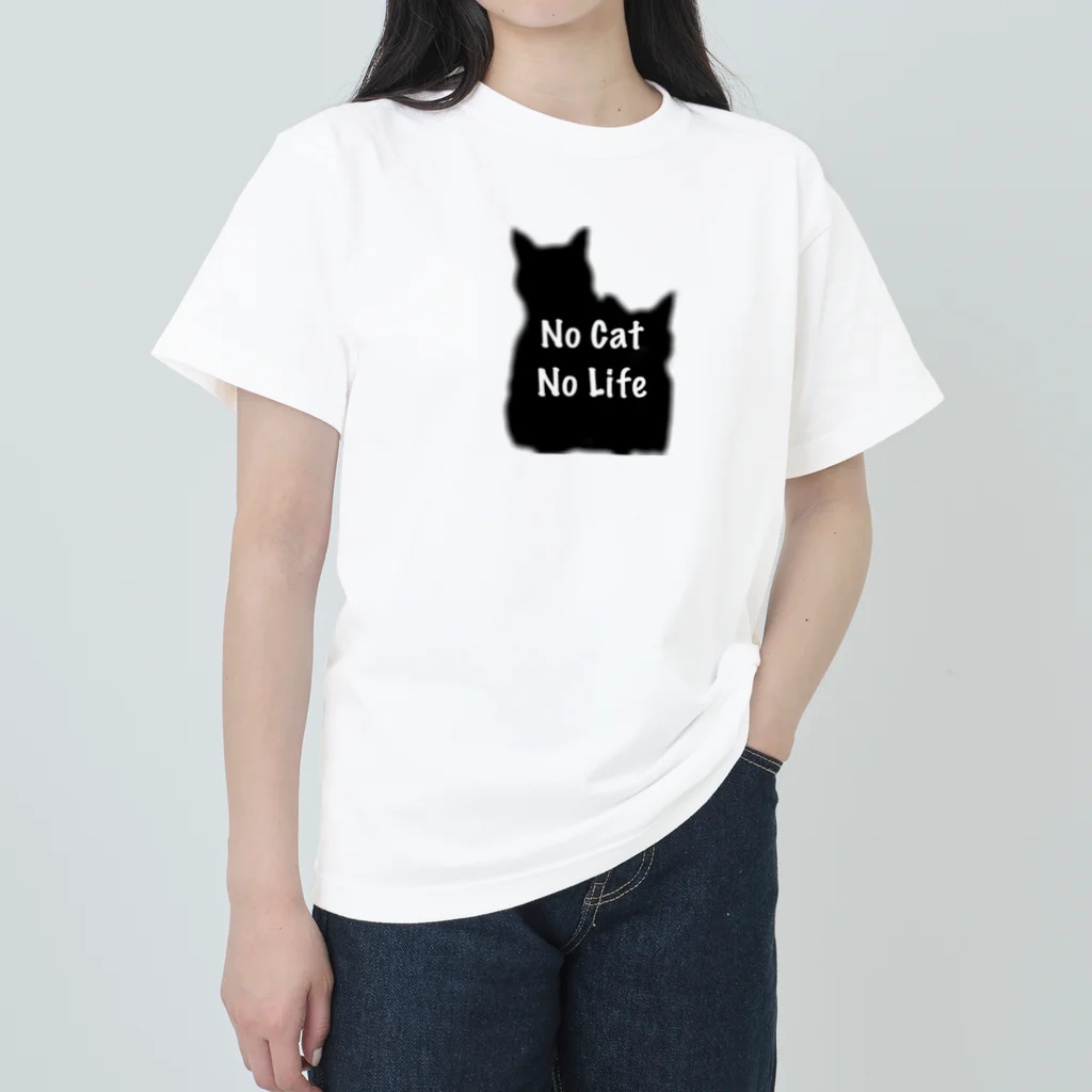 たんぽぽの家のNo Cat No Life ヘビーウェイトTシャツ