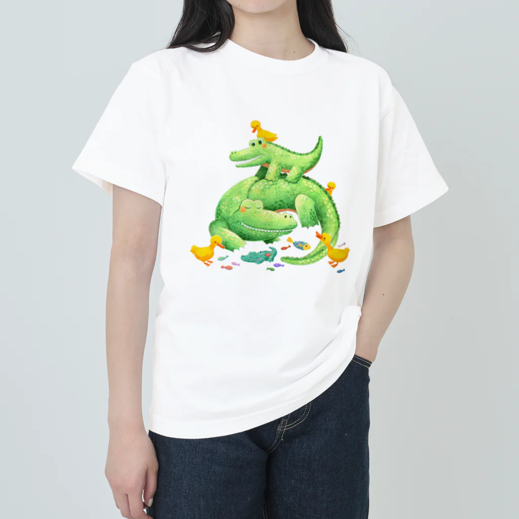 Yukie Shiratori (しらとり ゆきえ)のおやすみワニさん Heavyweight T-Shirt