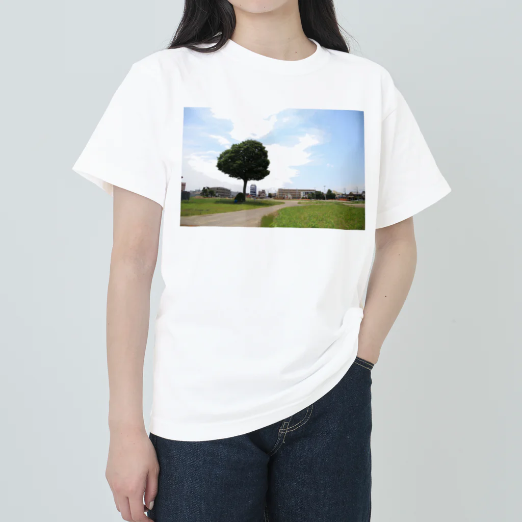 けやきのみらいの大けやきと道（写真） Heavyweight T-Shirt