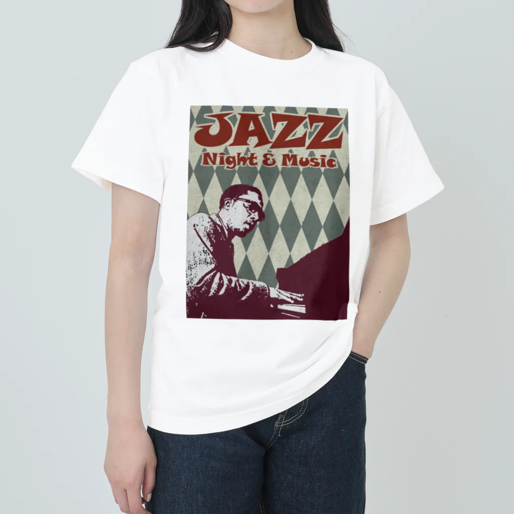 Hungry FreaksのJAZZ: Night & Music Heavyweight T-Shirt