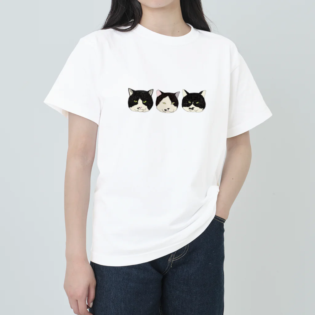 ポップコーンジャンプのTEAMほくろ猫 Heavyweight T-Shirt