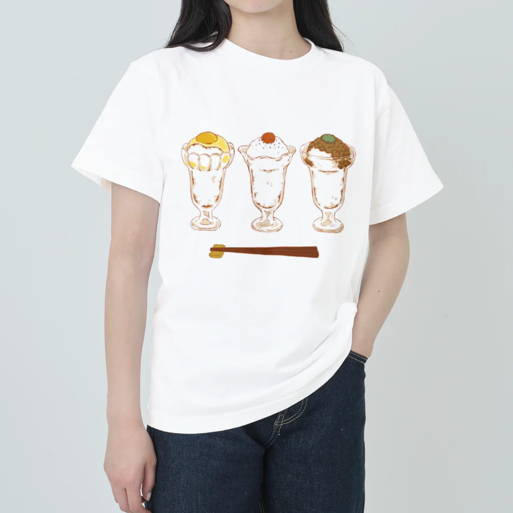 しらいのパフェグラスでお米が食べたい Heavyweight T-Shirt