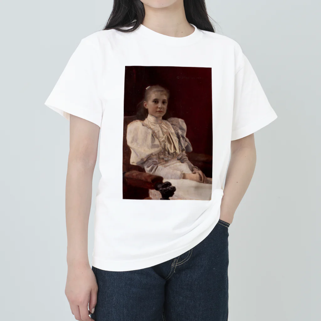 kaigaのグスタフ・クリムト 「座っている若い少女」 （1894） ヘビーウェイトTシャツ