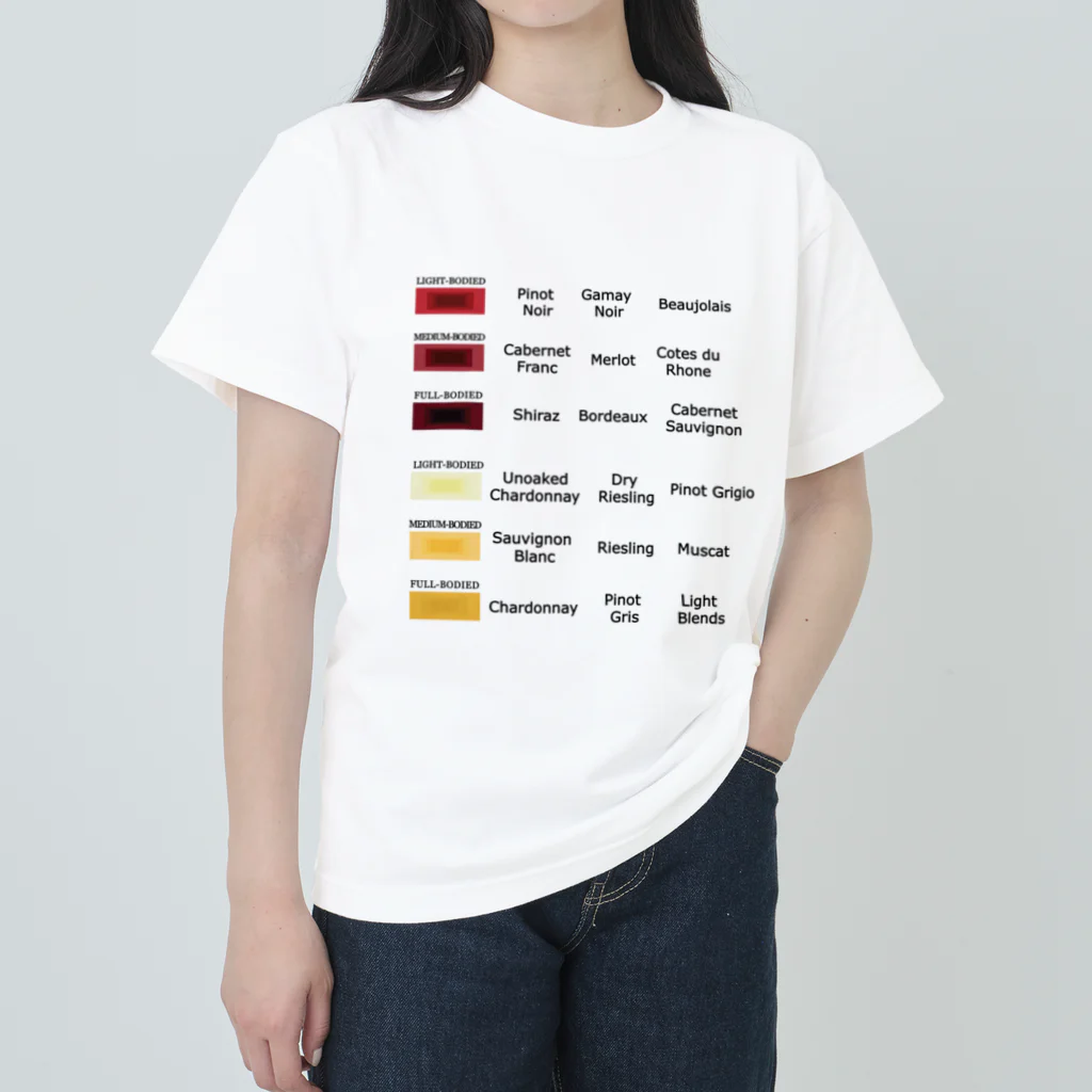 ヒロシオーバーダイブのワイン好きのためのカラーチャート（PART2) ヘビーウェイトTシャツ