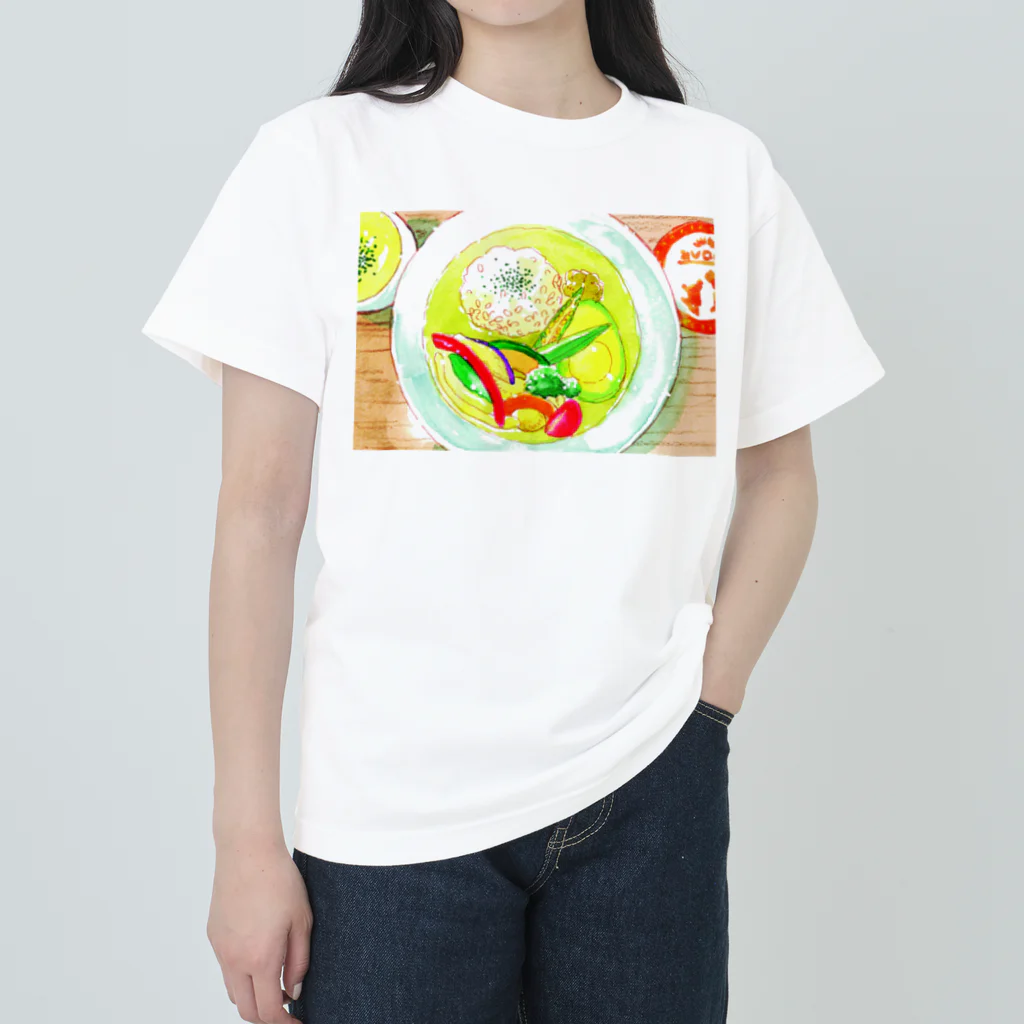 田村美穂のアボカドグリーンカレーグッズ ヘビーウェイトTシャツ