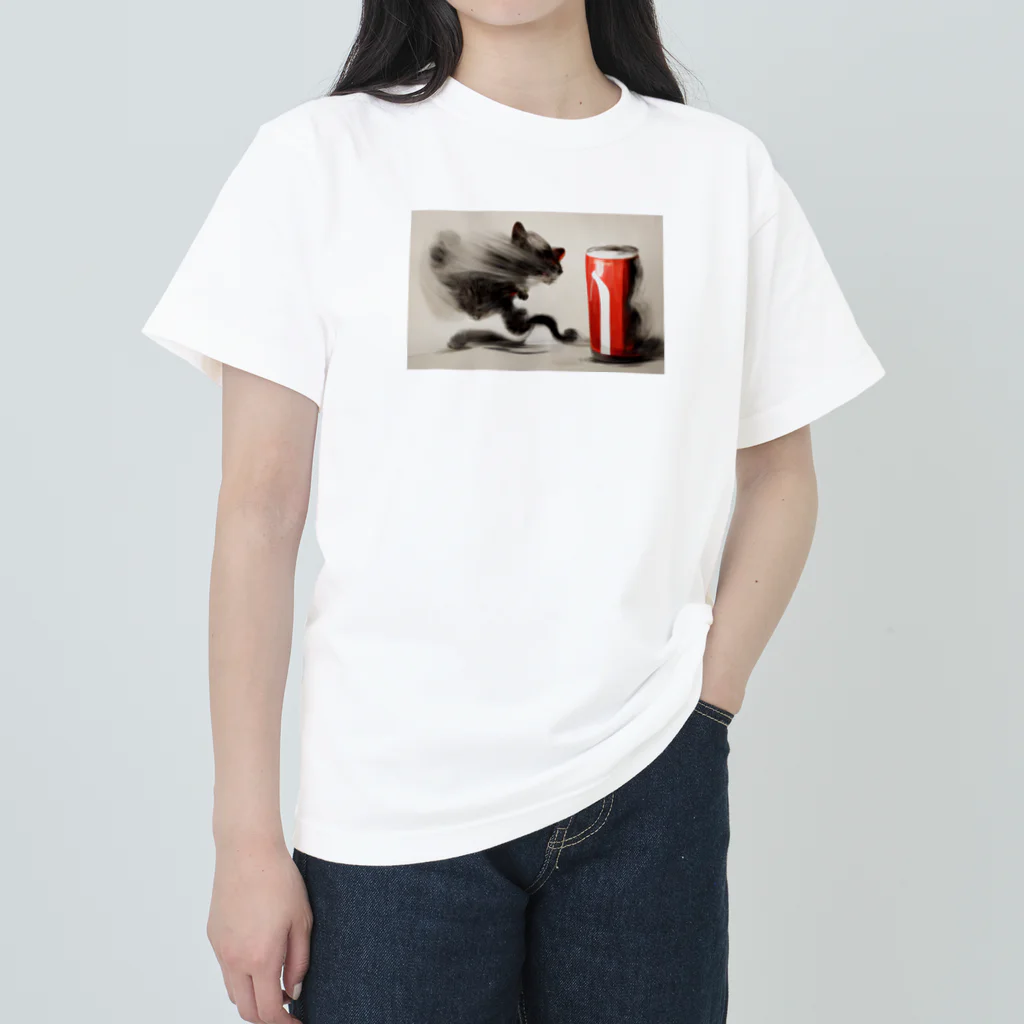 ハルいちLabの躍動感のある猫とコーラ Heavyweight T-Shirt