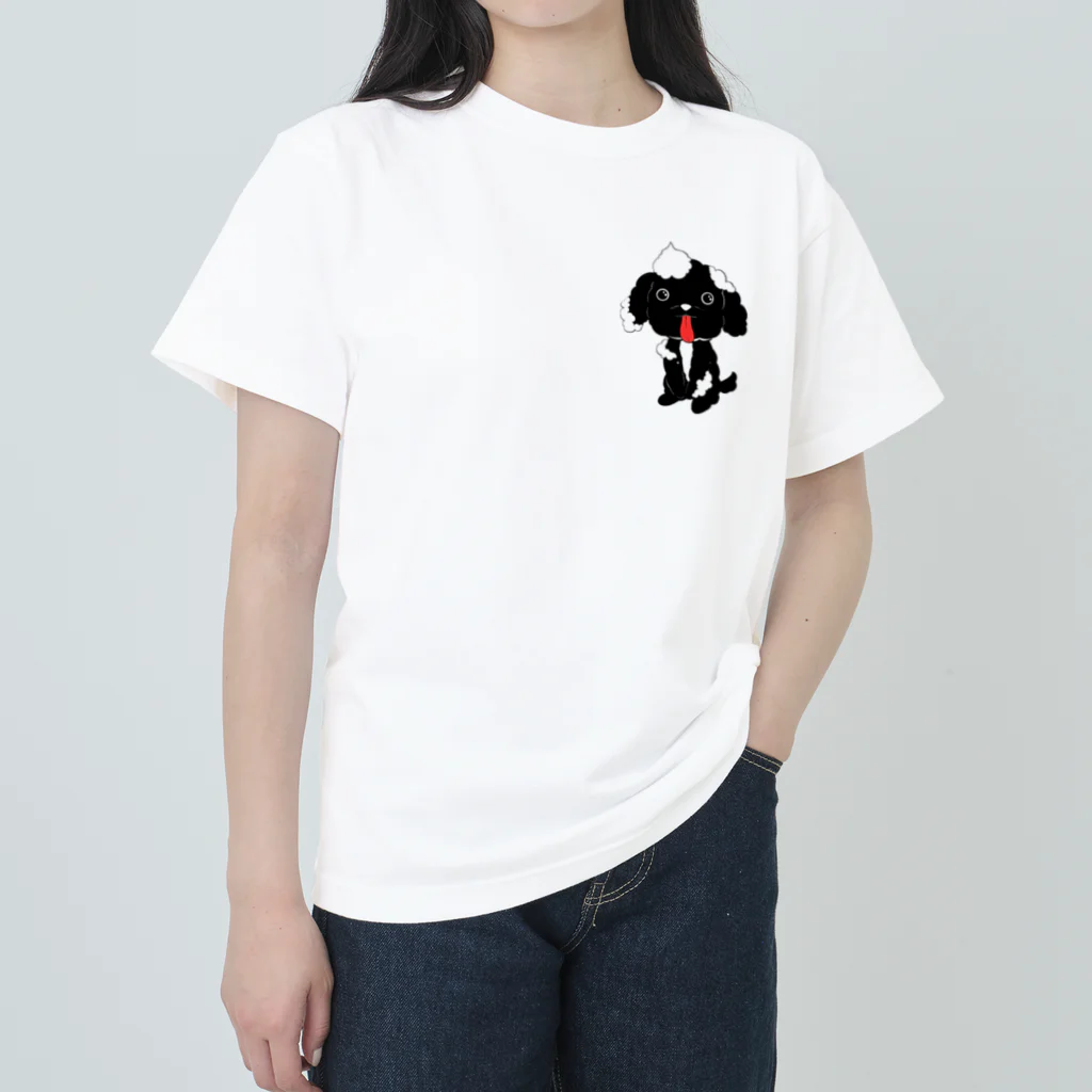 太鳳(たお)の黒モジャ×泡活 ヘビーウェイトTシャツ
