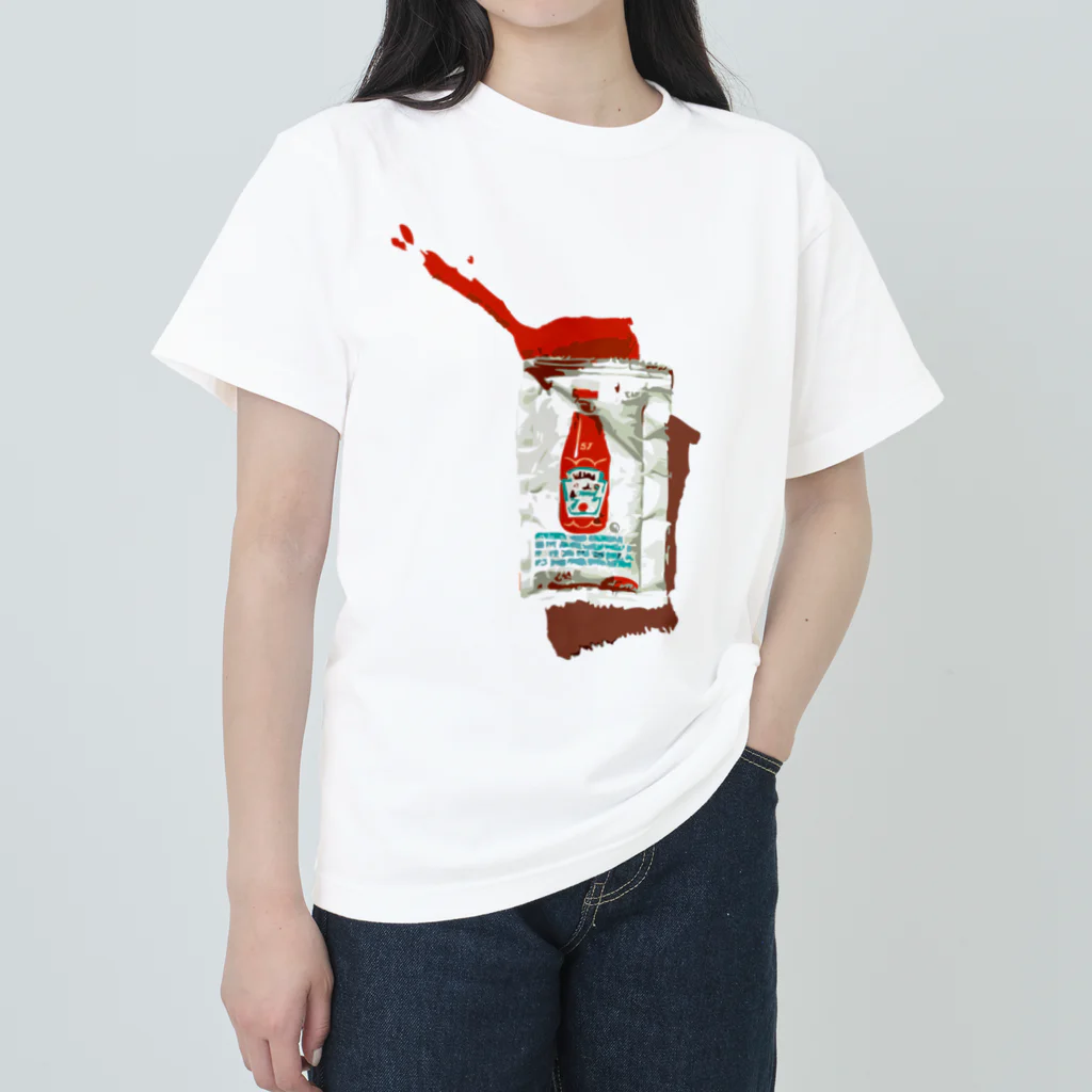 daddy-s_junkfoodsのKETCHUP Heavyweight T-Shirt