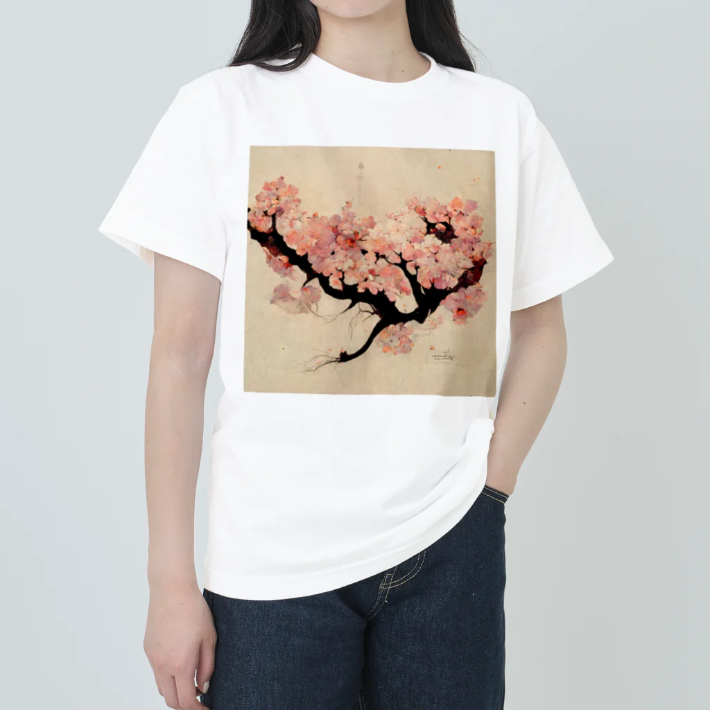 2024のAI「桜」Tシャツ（2） ヘビーウェイトTシャツ