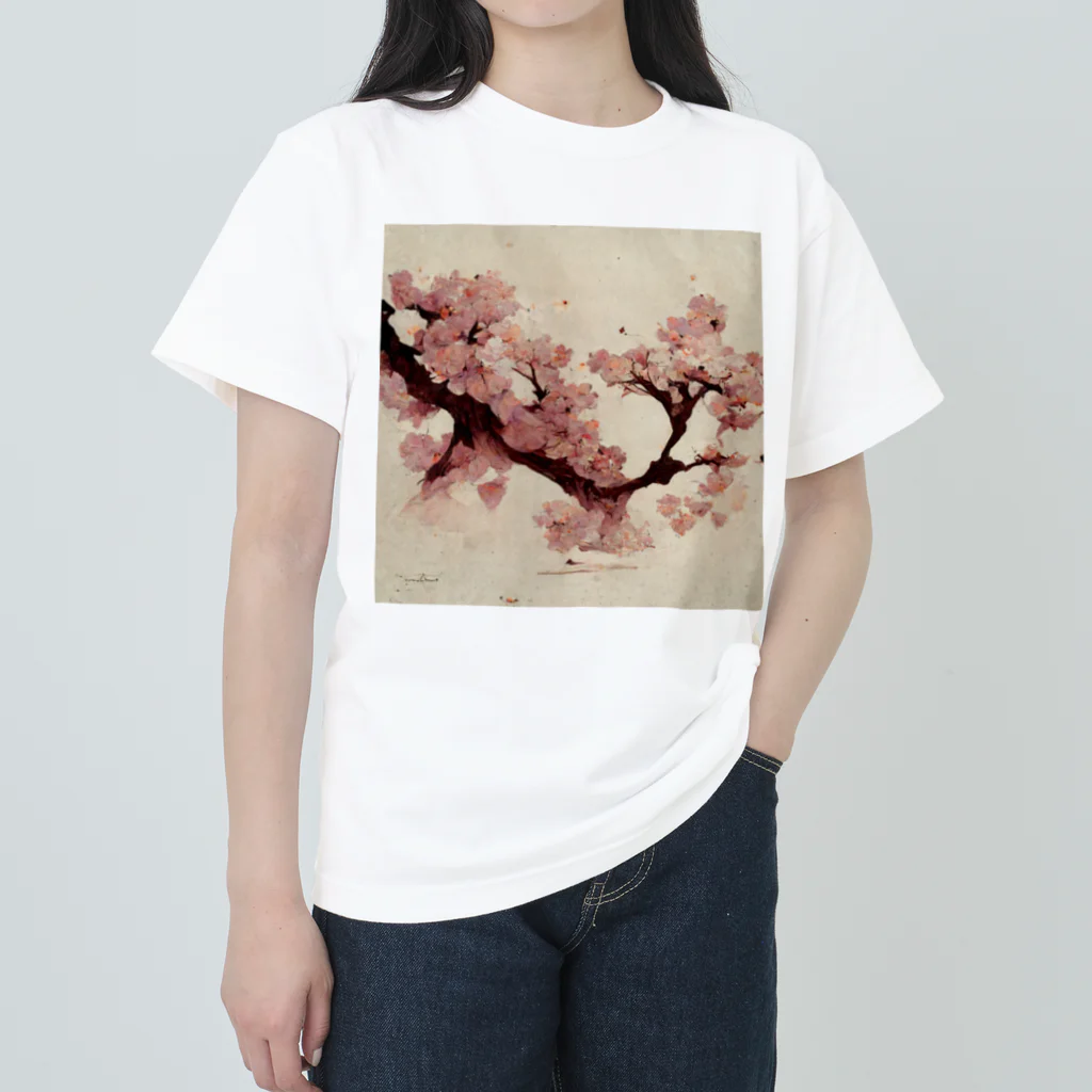 2024のAI「桜」Tシャツ（3） Heavyweight T-Shirt