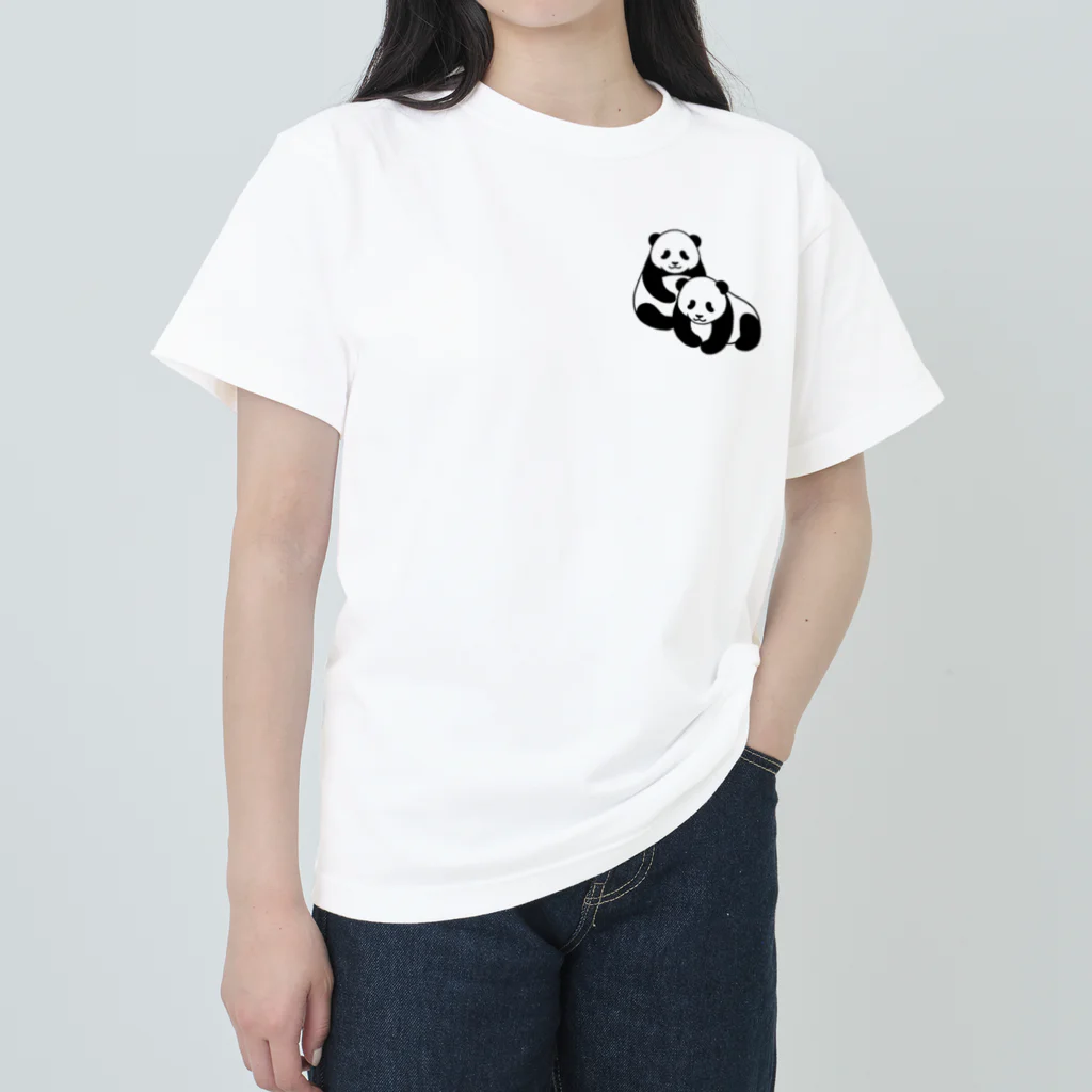 chippokeの双子パンダ ヘビーウェイトTシャツ