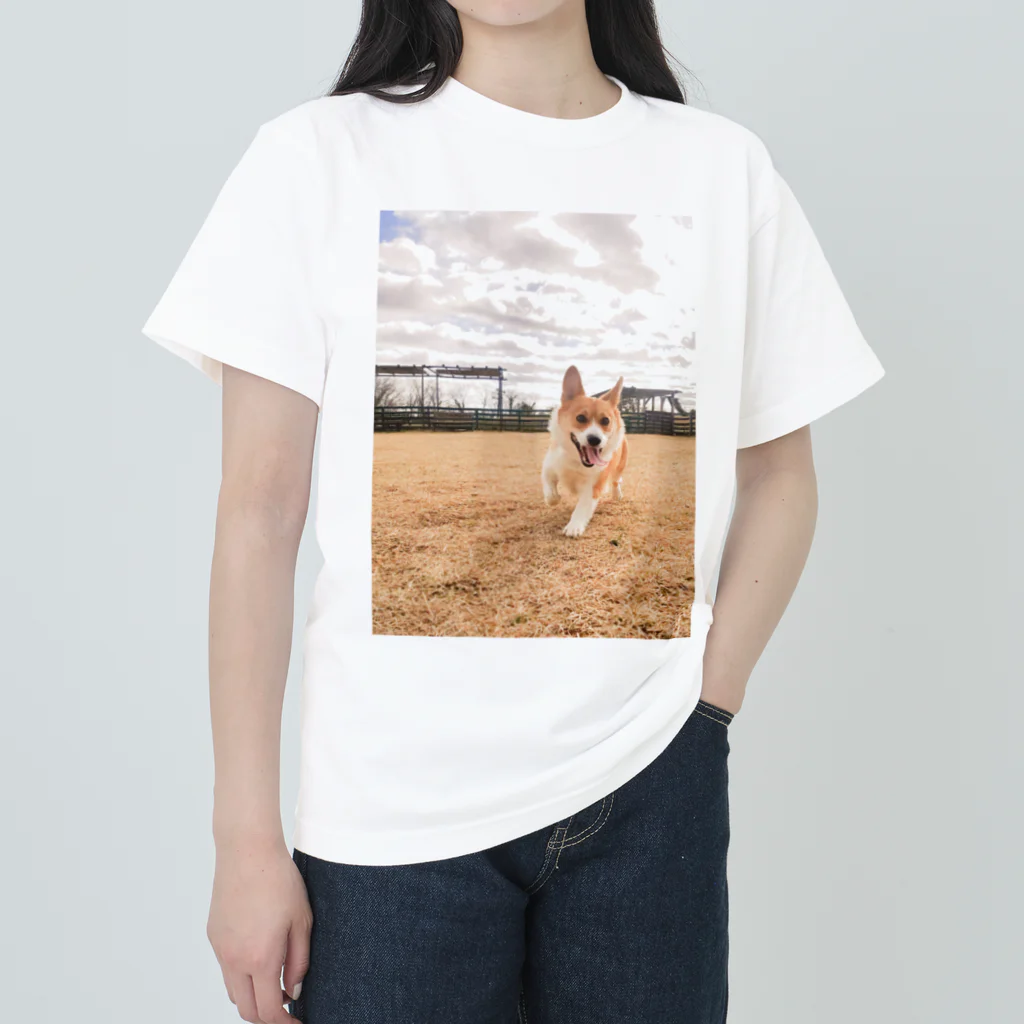 脚長コーギーの脚長コーギーむぎくん Heavyweight T-Shirt