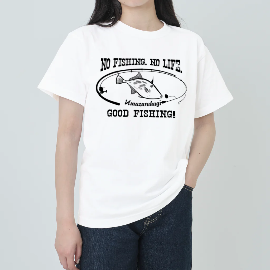 猫と釣り人のウマヅラハギ_8K Heavyweight T-Shirt