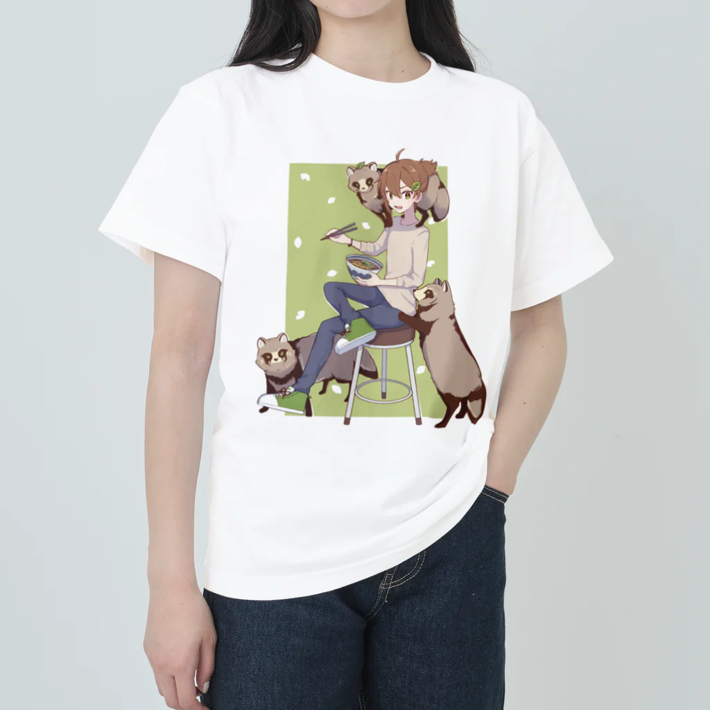 ぱすたてるかるぼのたぬき ヘビーウェイトTシャツ