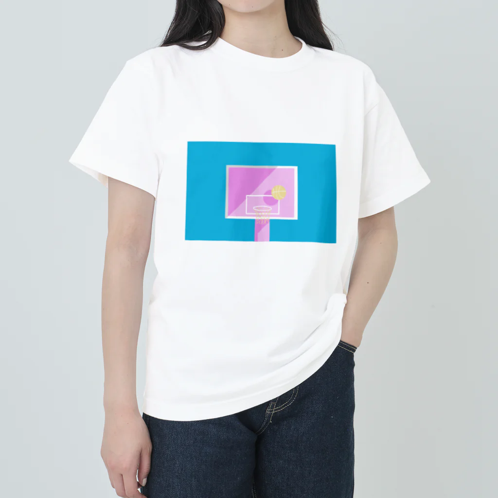 narumiのバスケットゴール　昼 ヘビーウェイトTシャツ