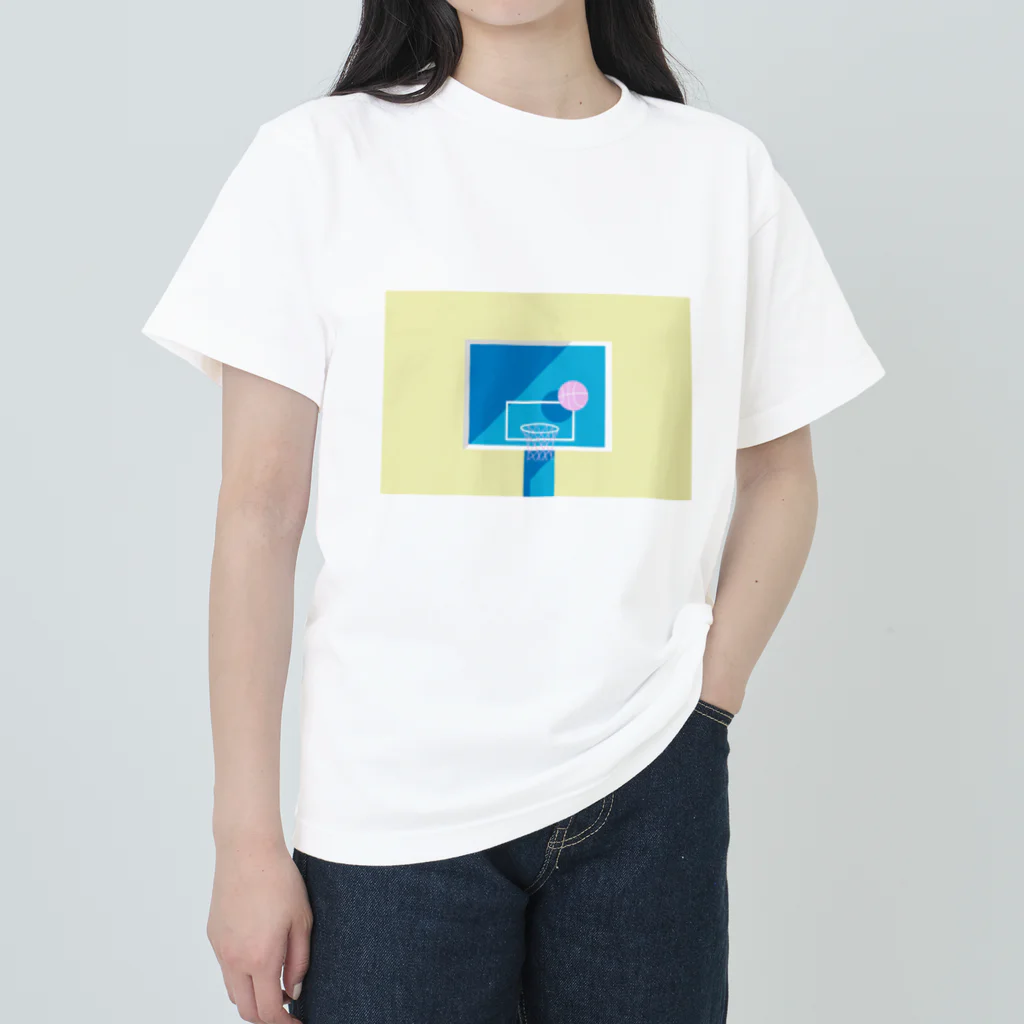 narumiのバスケットゴール　朝 ヘビーウェイトTシャツ